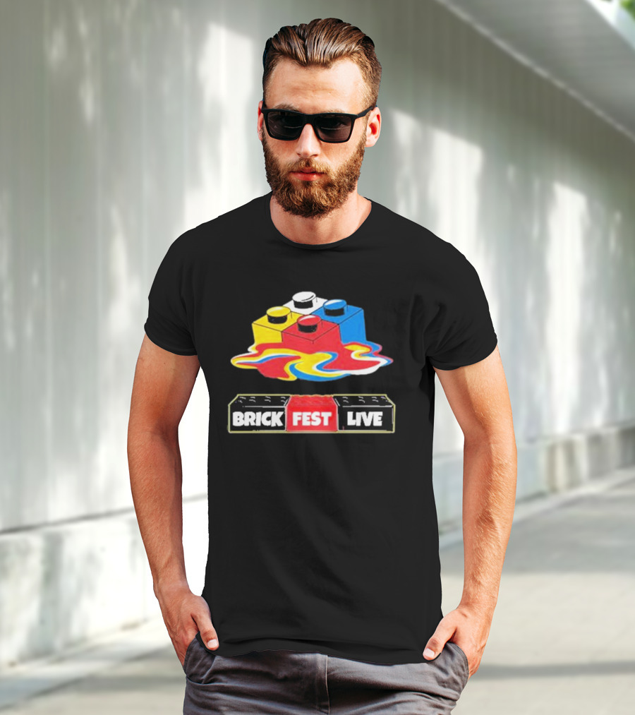 Brick Fest Live Colorful Blocks Event T-Shirt