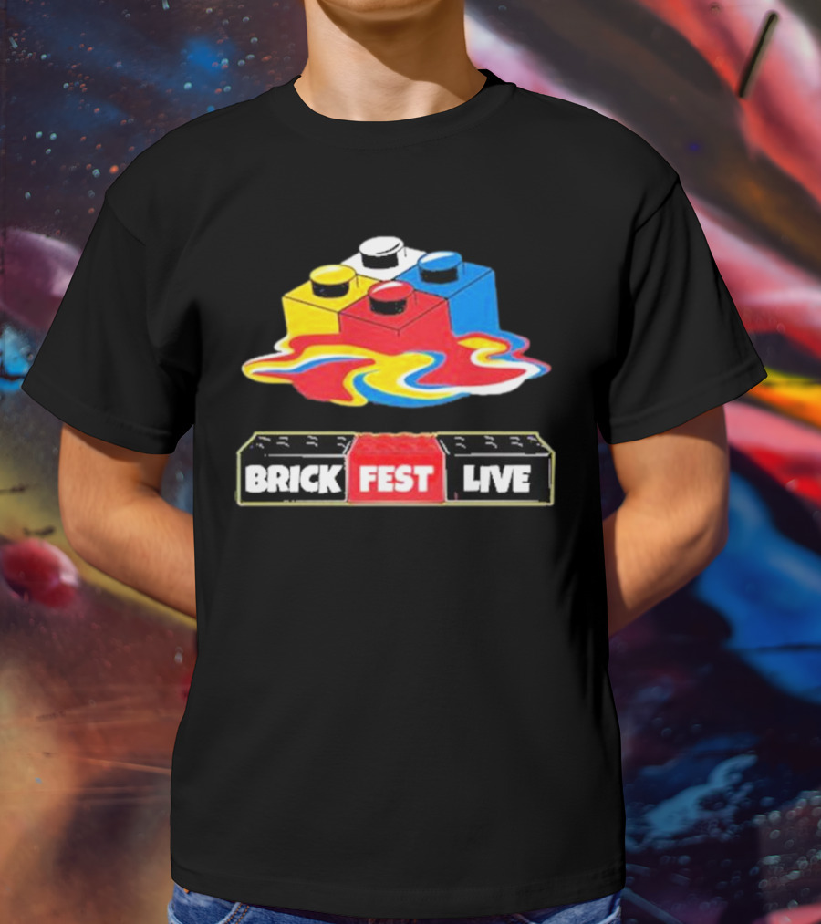 Brick Fest Live Colorful Blocks Event T-Shirt