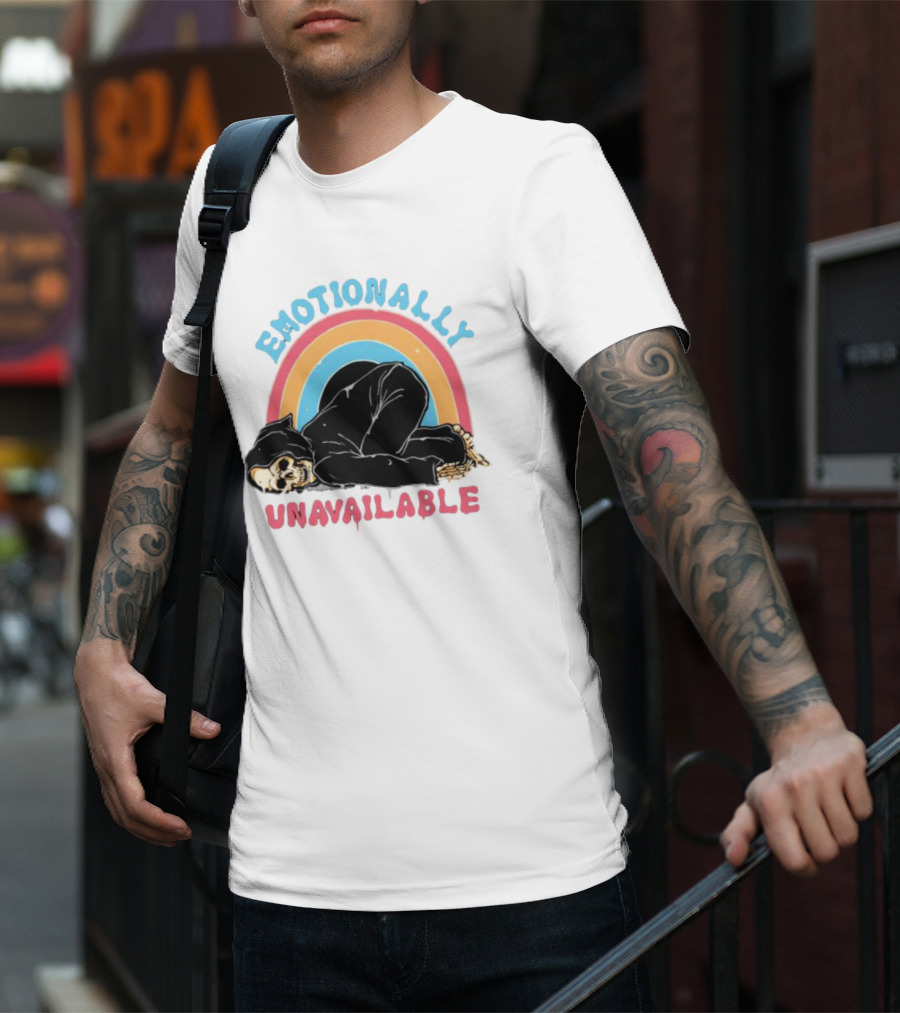 Emotionally Unavailable Skeleton Rainbow T-Shirt