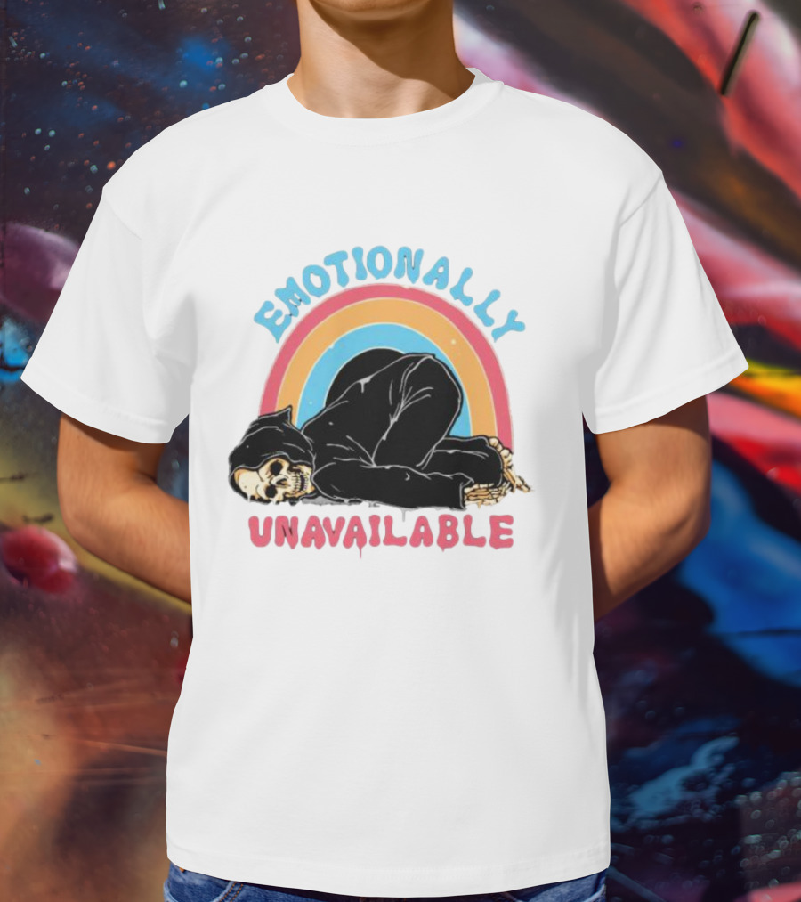 Emotionally Unavailable Skeleton Rainbow T-Shirt
