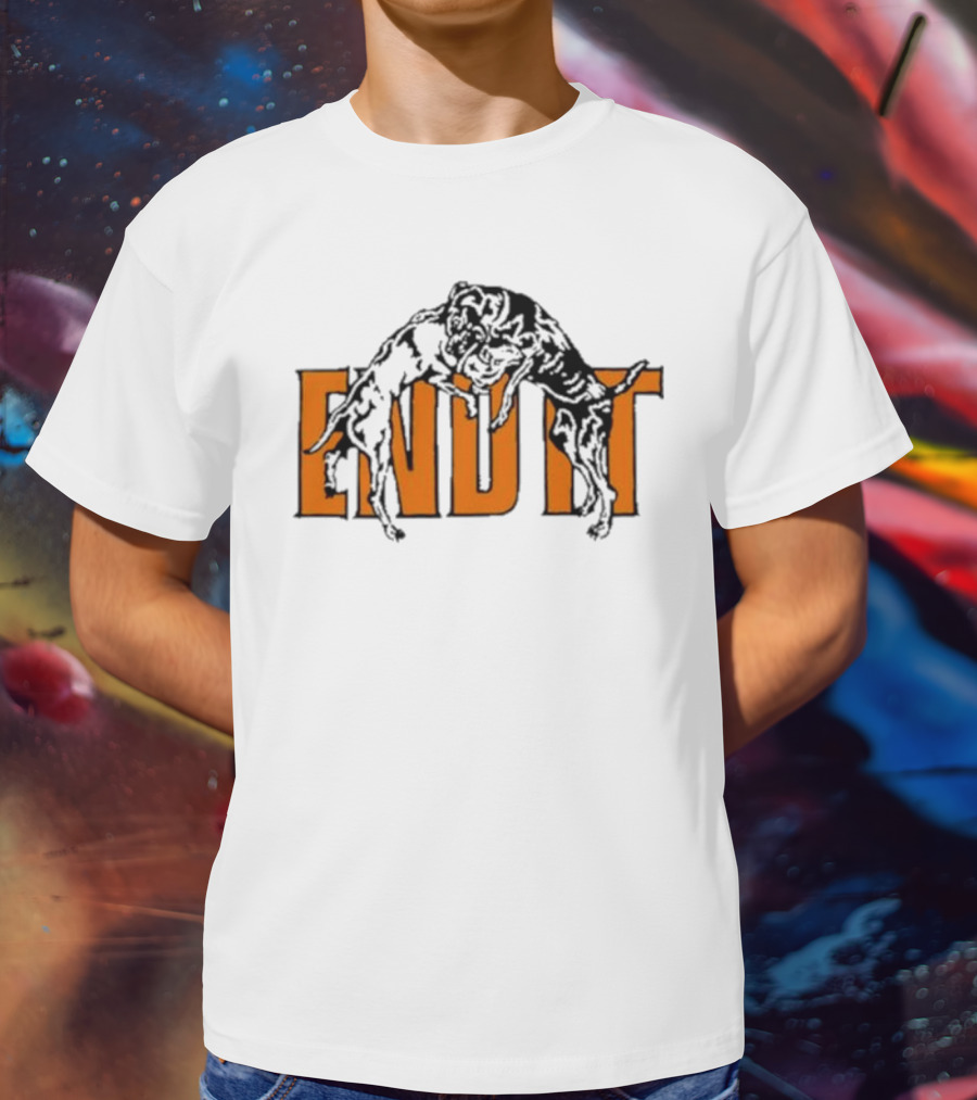 End It Isthatadug Dog Wrestling Emblem T-Shirt
