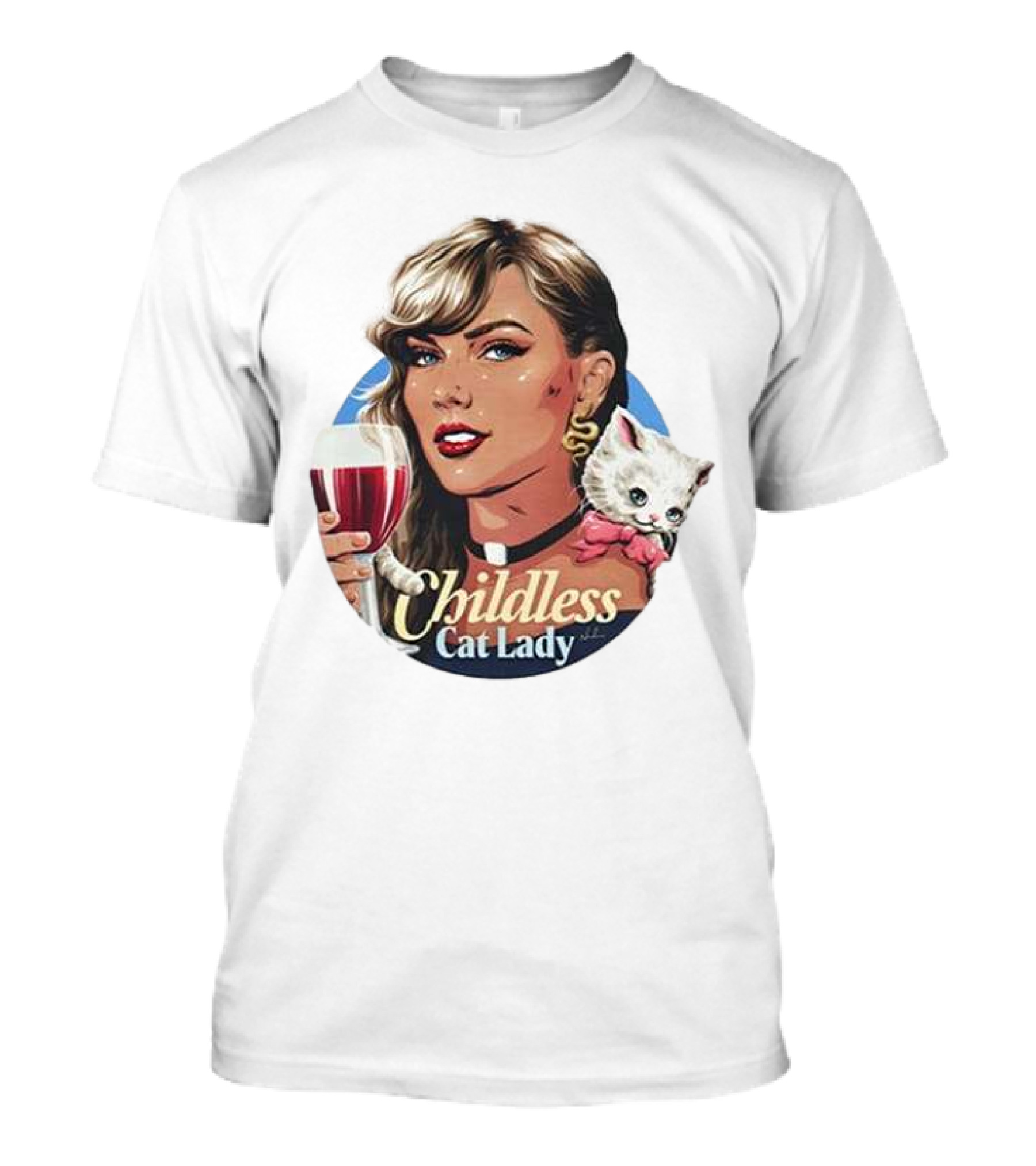 Childless Cat Lady Wine And Kitty T-Shirt