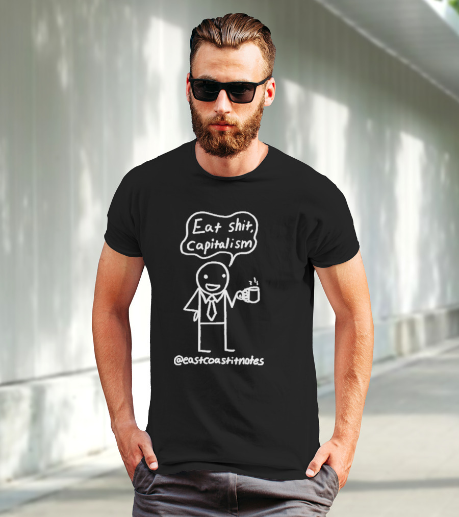 Punk With A Camera East Coast Notes Eat Shit Capitalism Comic Reflection T-Shirt
