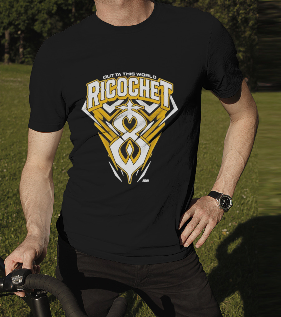 Outta This World Ricochet AEW Logo Yellow Black T-Shirt