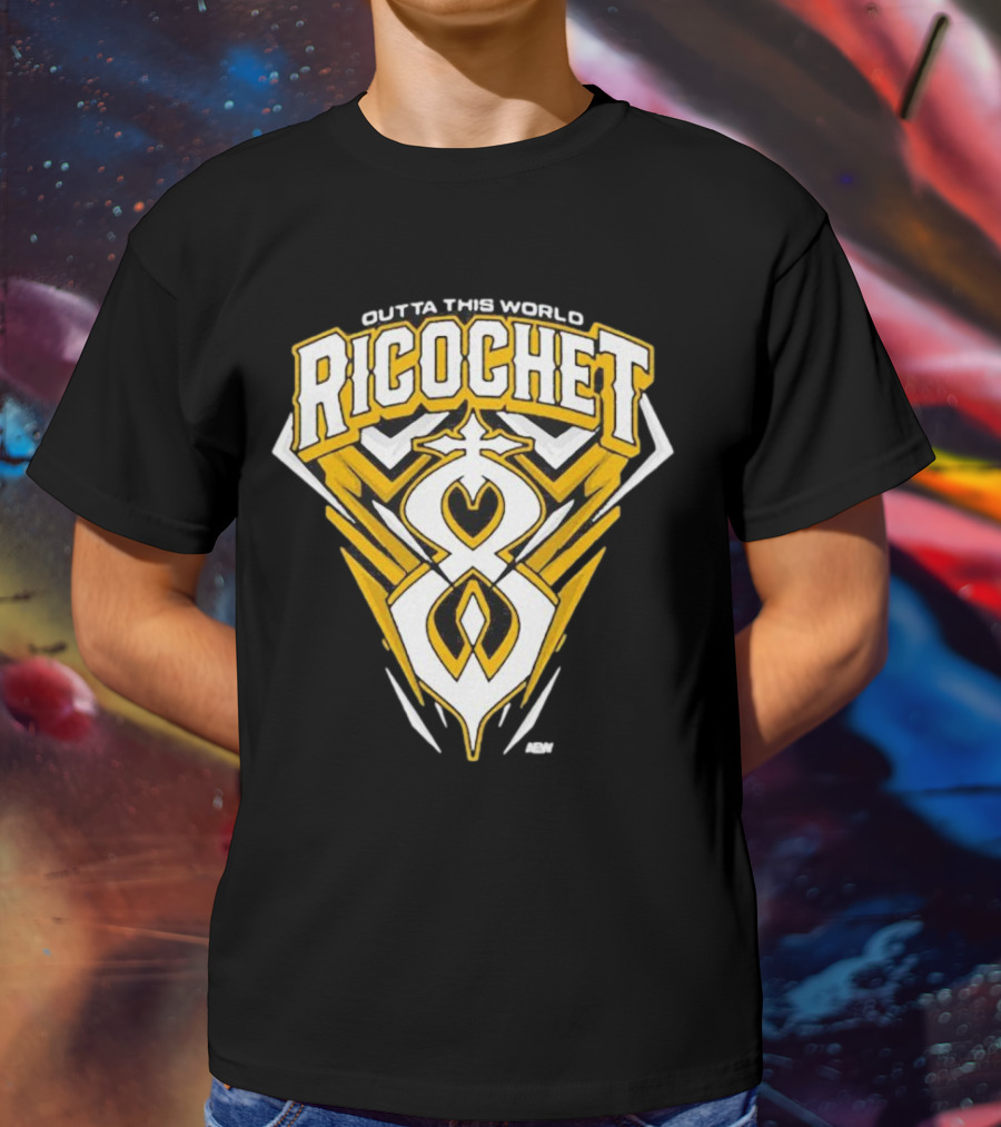 Outta This World Ricochet AEW Logo Yellow Black T-Shirt