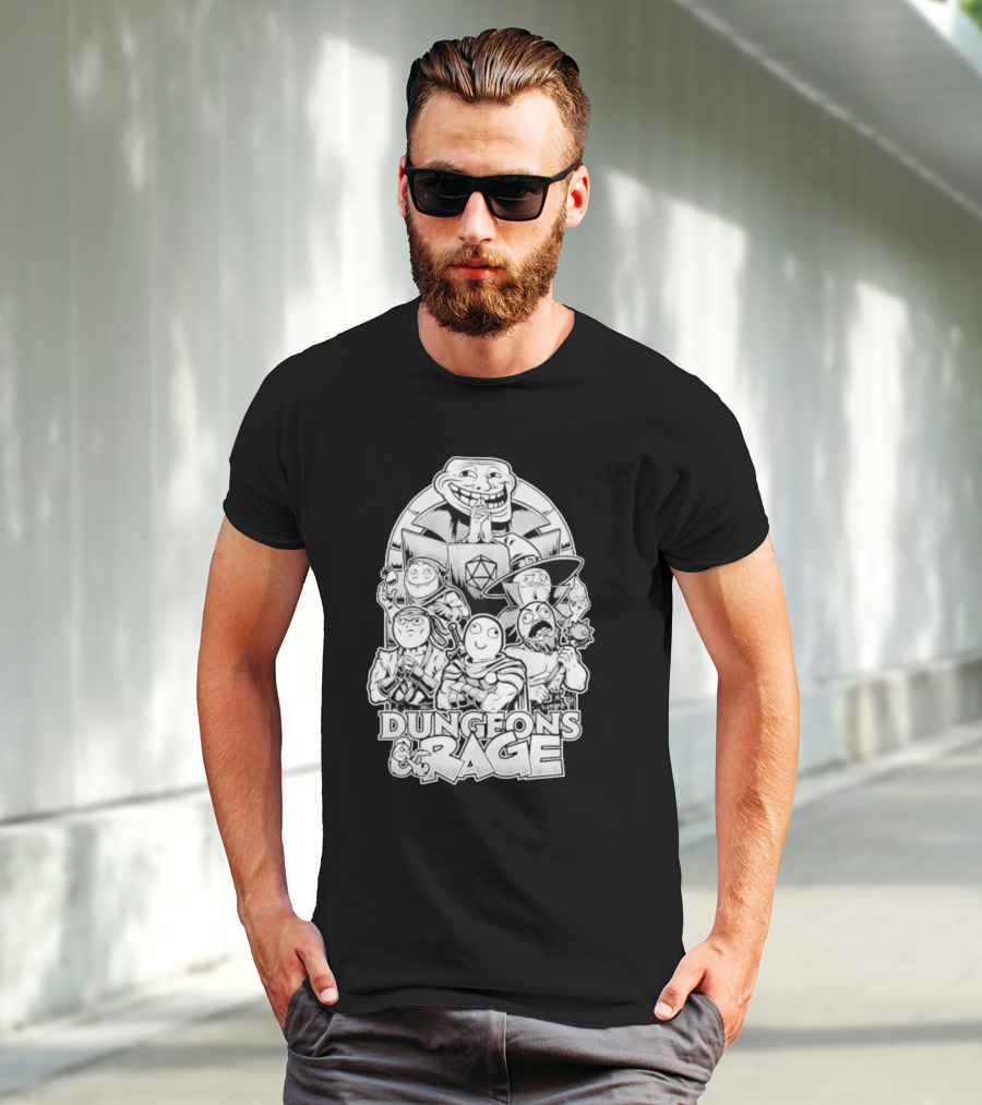 Dungeons And Rage Troll Face Meme Characters T-Shirt