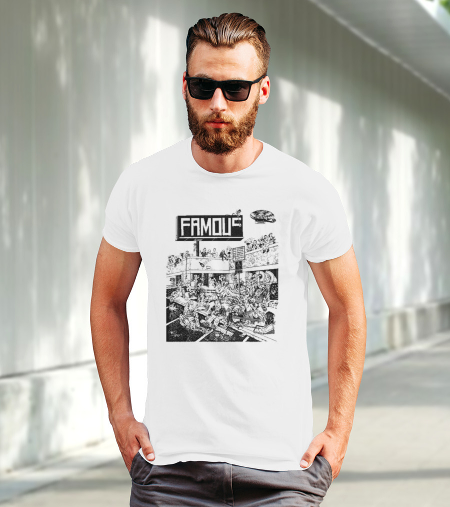 Famous Stars Chaos Scene In Urban Streetscape T-Shirt