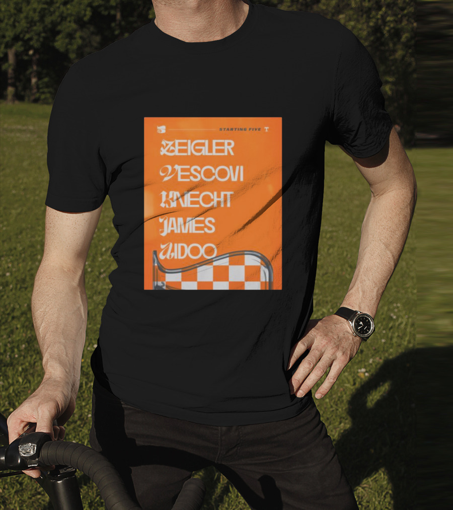 Zeigler Vescovi Knecht James Aidoo Tennessee Starting Five T-Shirt