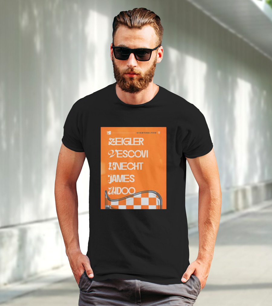 Zeigler Vescovi Knecht James Aidoo Tennessee Starting Five T-Shirt