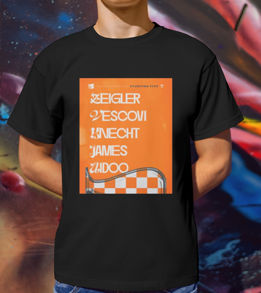 Zeigler Vescovi Knecht James Aidoo Tennessee Starting Five T-Shirt