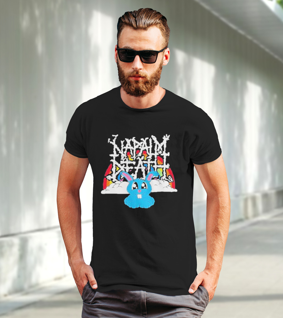 Napalm Death Rainbow Bunny Fobtours T-Shirt