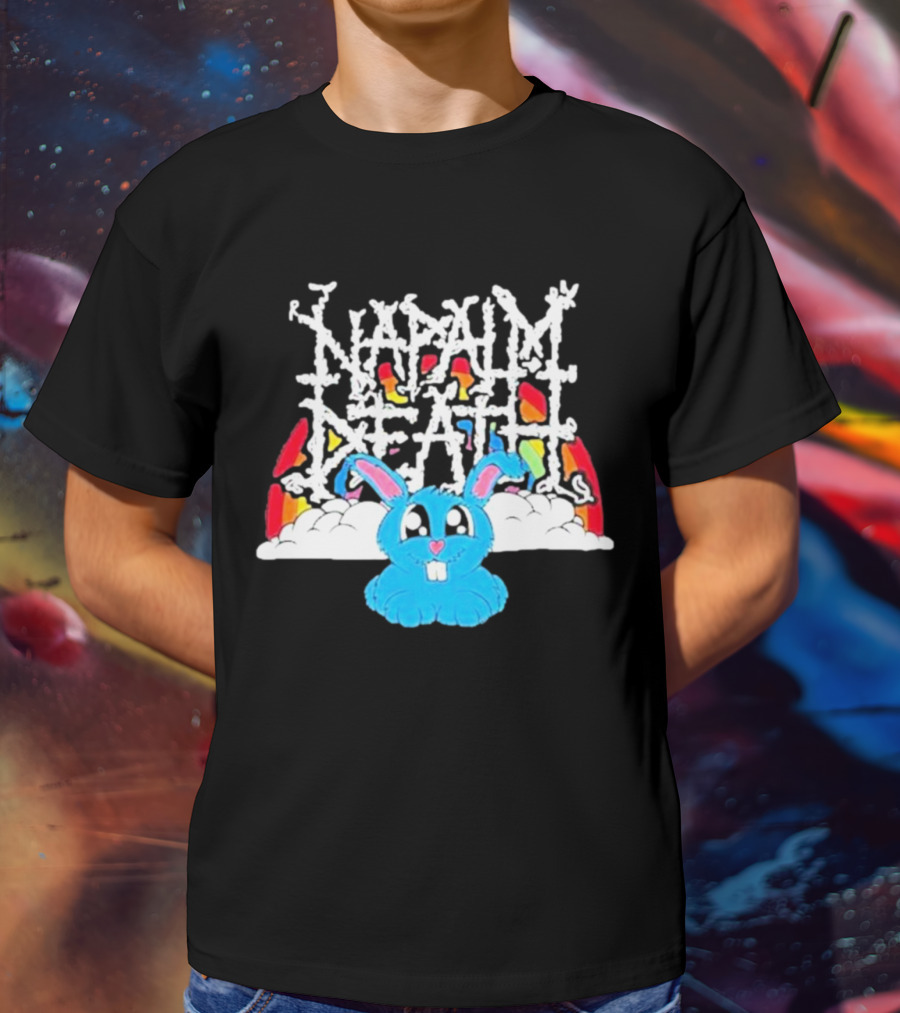 Napalm Death Rainbow Bunny Fobtours T-Shirt