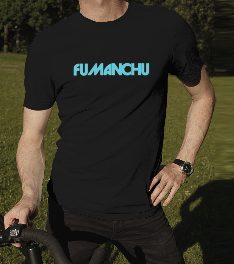 Fu Manchu The Return Of Tomorrow Retro Logo Blue Text T-Shirt