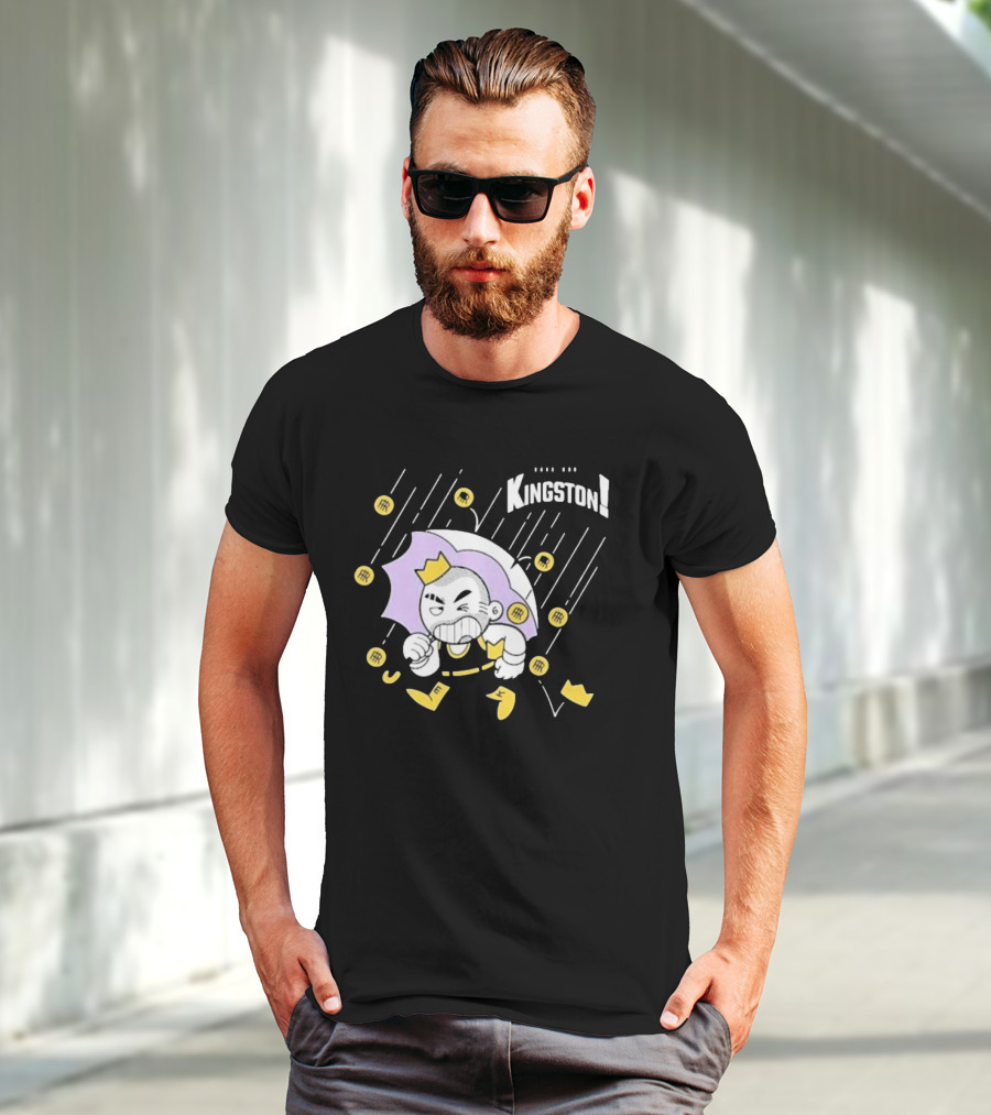 Bald Emo Kingston Character With Umbrella And Crown Symbols T-Shirt