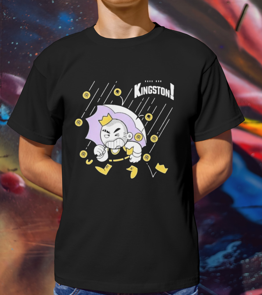 Bald Emo Kingston Character With Umbrella And Crown Symbols T-Shirt
