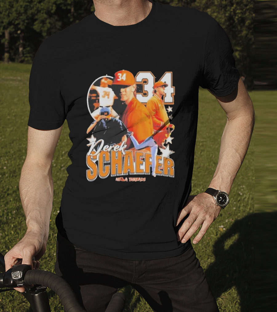 Derek Schaefer 34 Ninja Threads Baseball Star Athletic T-Shirt