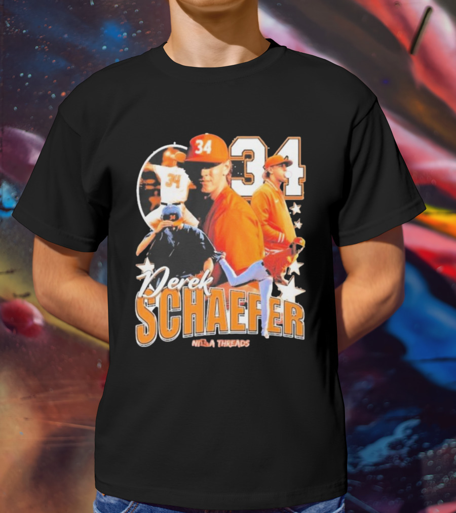 Derek Schaefer 34 Ninja Threads Baseball Star Athletic T-Shirt