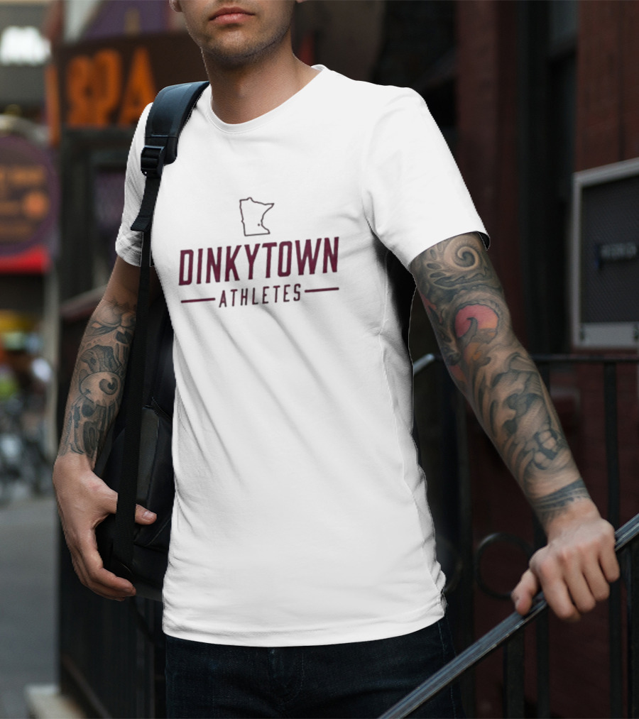 Dinkytown Athletes Map Minnesota Outline T-Shirt