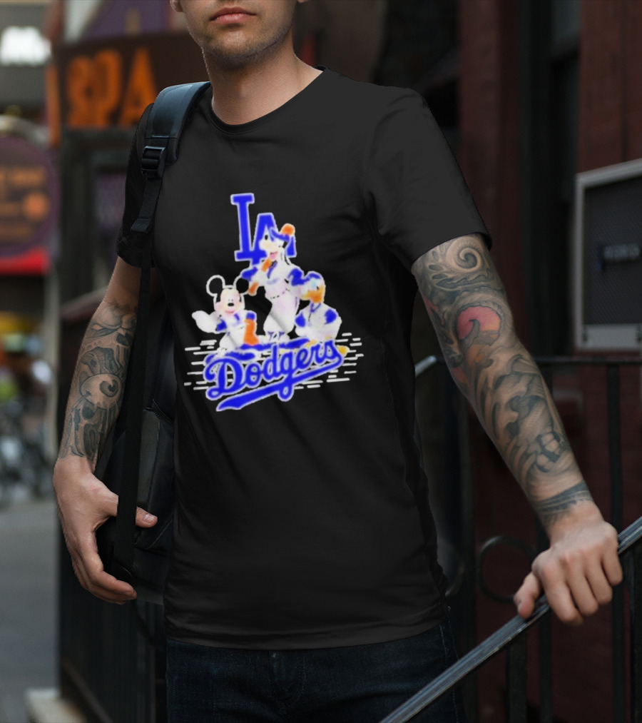 LA Dodgers Mickey And Friends Disney Baseball T-Shirt