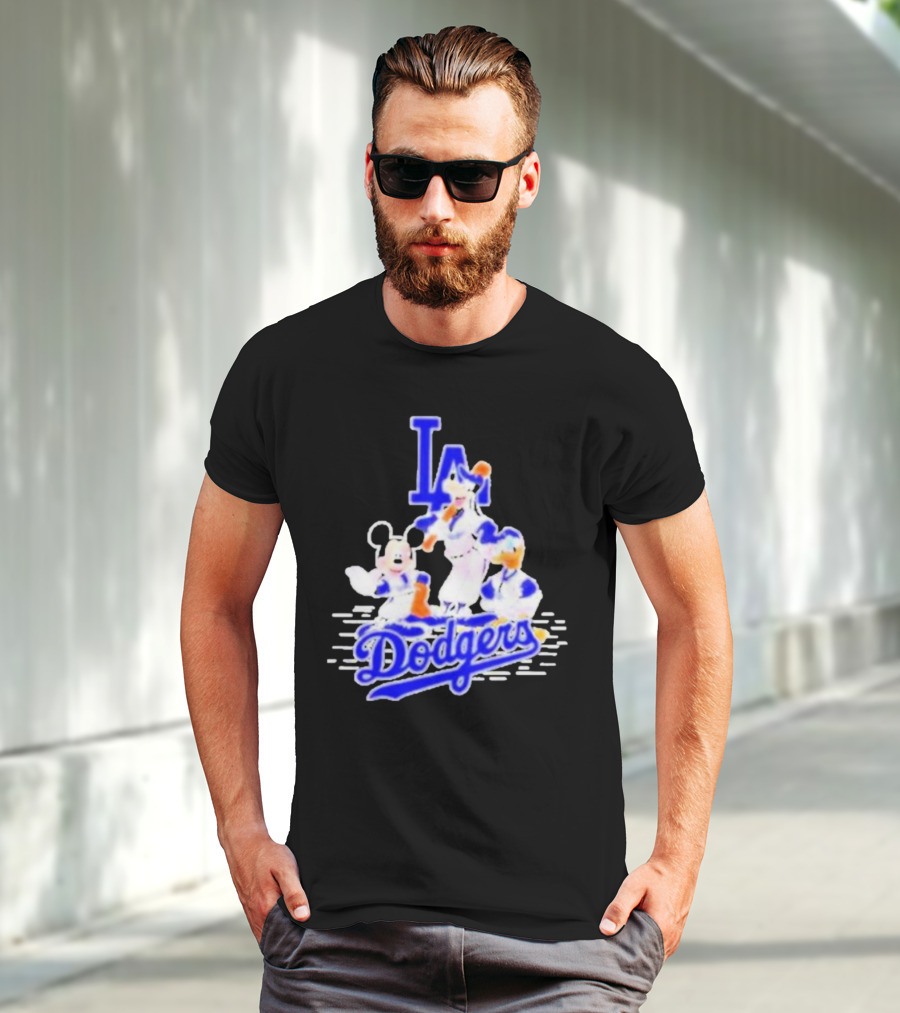 LA Dodgers Mickey And Friends Disney Baseball T-Shirt