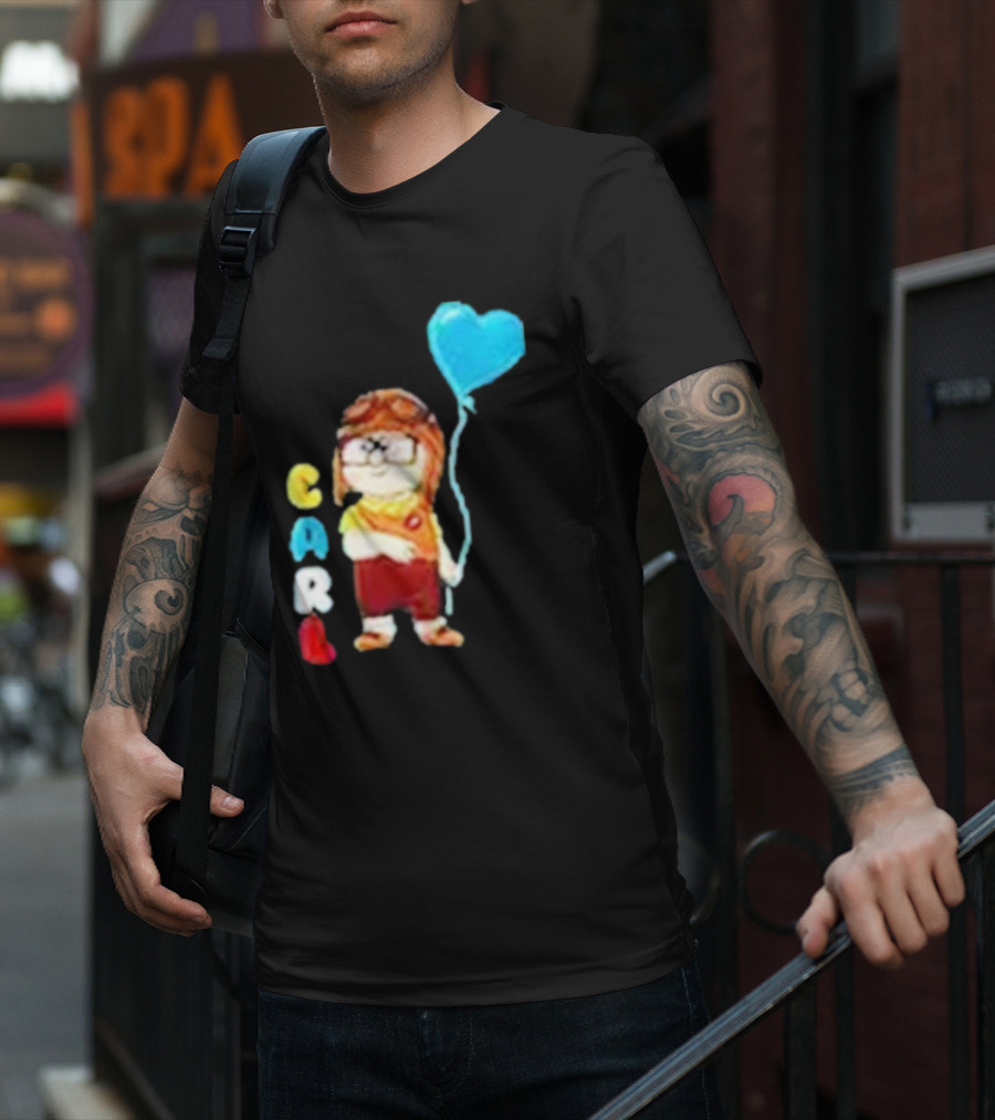 Disney Pixar Up Carl Holding Heart Balloon Couples T-Shirt