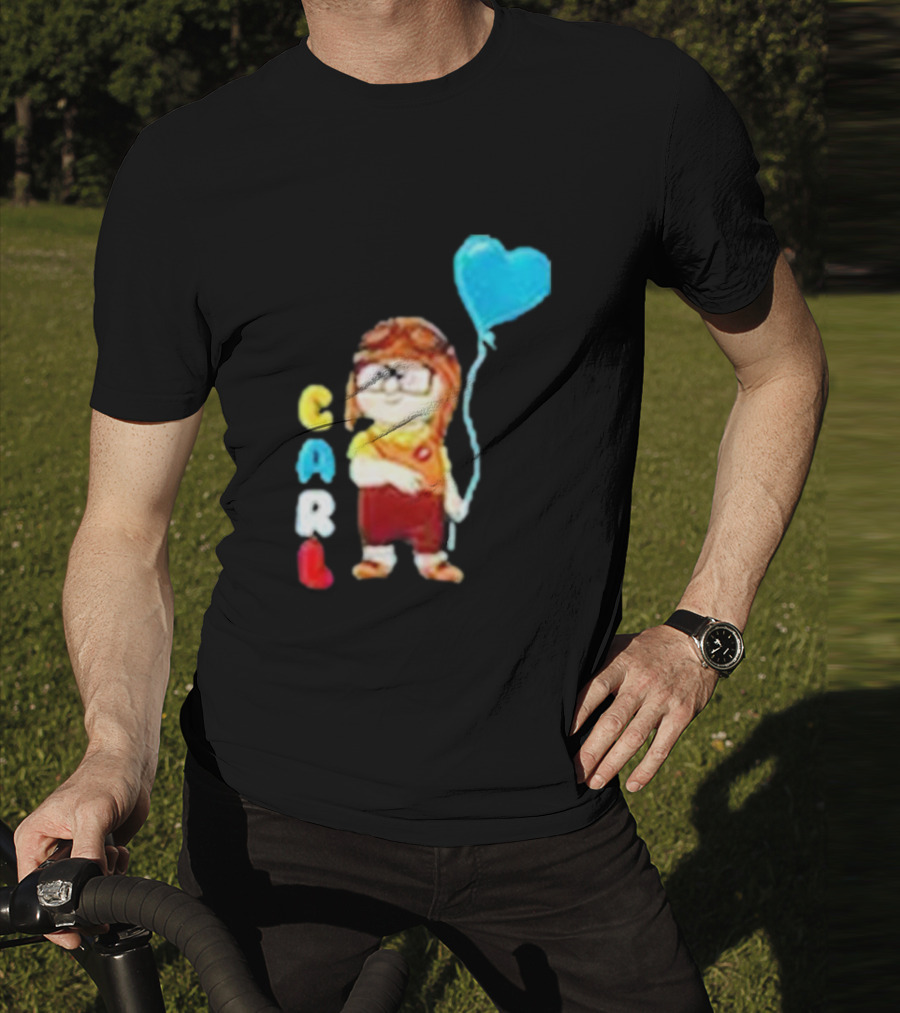 Disney Pixar Up Carl Holding Heart Balloon Couples T-Shirt