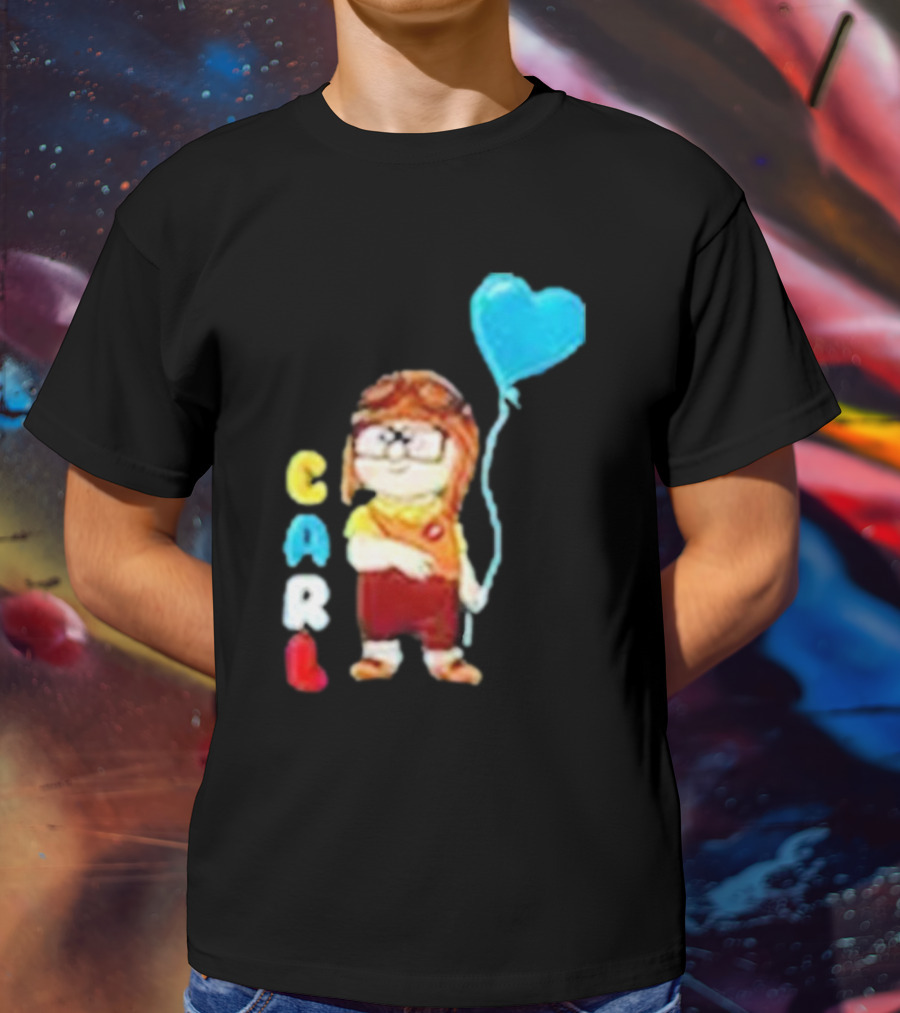 Disney Pixar Up Carl Holding Heart Balloon Couples T-Shirt