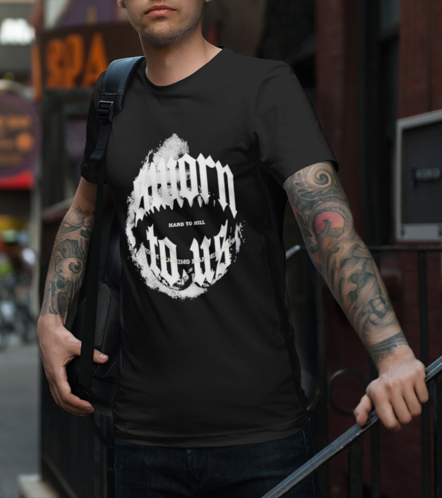 Doknowsworld Sworn To Us Hard To Kill Black Print T-Shirt