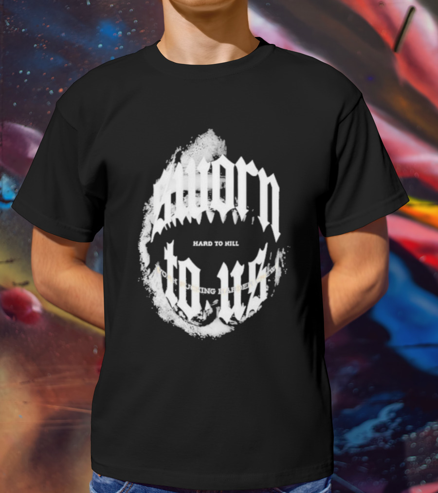 Doknowsworld Sworn To Us Hard To Kill Black Print T-Shirt