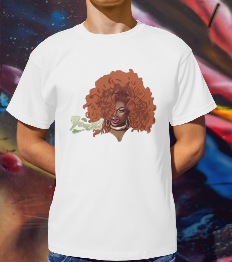 Drag Queen Sunami Foam Iconic Curly Hair T-Shirt