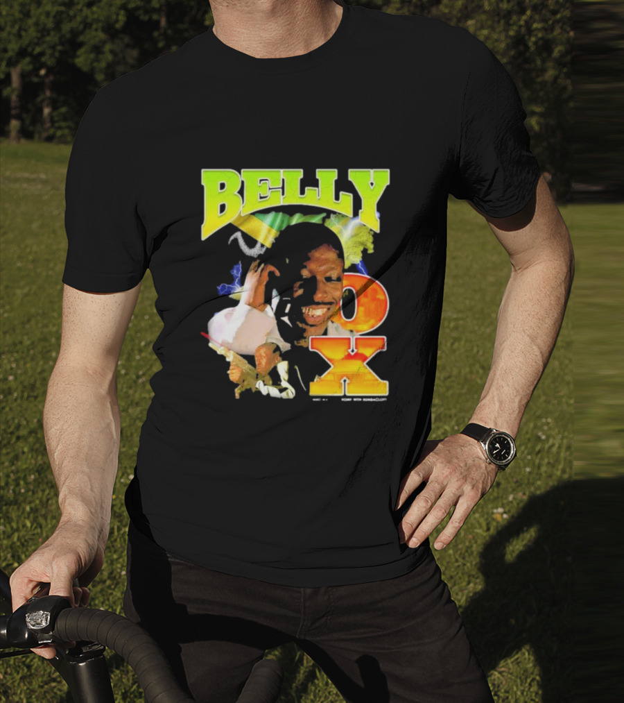 BELLY OX Romp With Bumbaclot Smiling Man With Phone And Gun T-Shirt