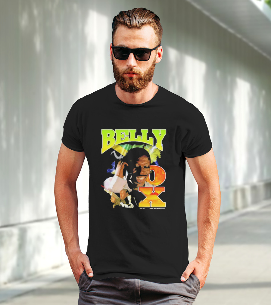 BELLY OX Romp With Bumbaclot Smiling Man With Phone And Gun T-Shirt