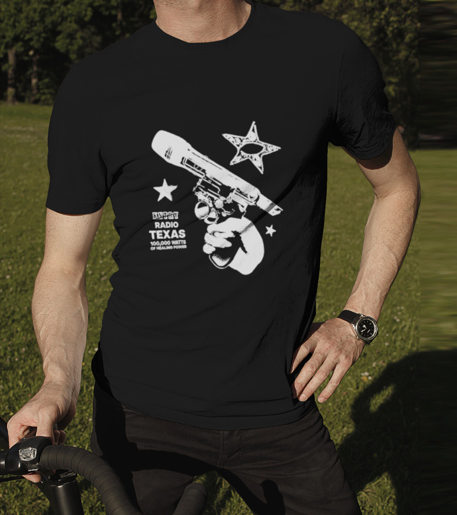 Beythoven Cowboy Carter KNTRY Radio Texas 100,000 Watts Of Healing Power Mic Pistol Star T-Shirt