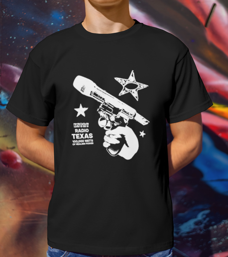 Beythoven Cowboy Carter KNTRY Radio Texas 100,000 Watts Of Healing Power Mic Pistol Star T-Shirt