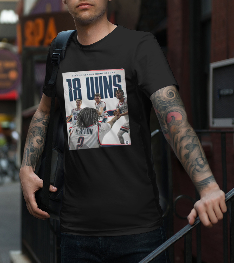 Single Season Bigeast Record 18 Wins UConn Basketball Team T-Shirt