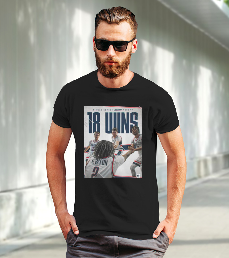 Single Season Bigeast Record 18 Wins UConn Basketball Team T-Shirt
