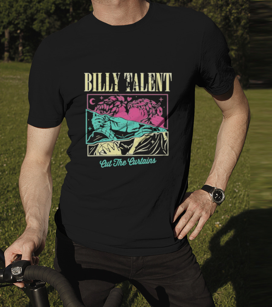 BILLY TALENT Cut The Curtains Kiss Night Pink Green Love Moon Star T-Shirt