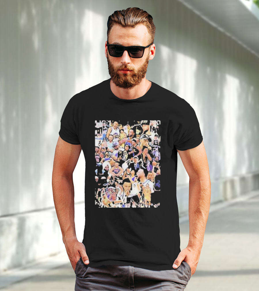 Happy Birthday Stephen Curry Basketball Court Emotions Collage T-Shirt