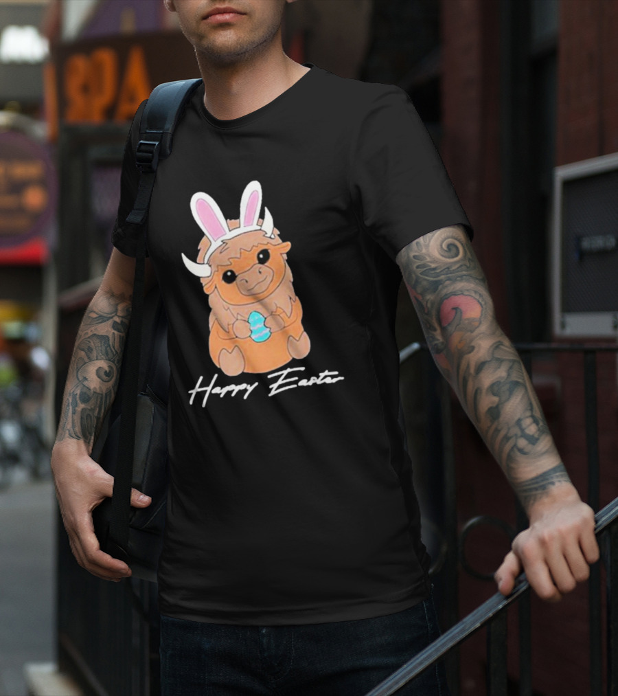Happy Easter Buffalo Bunny With Ears And Egg T-Shirt
