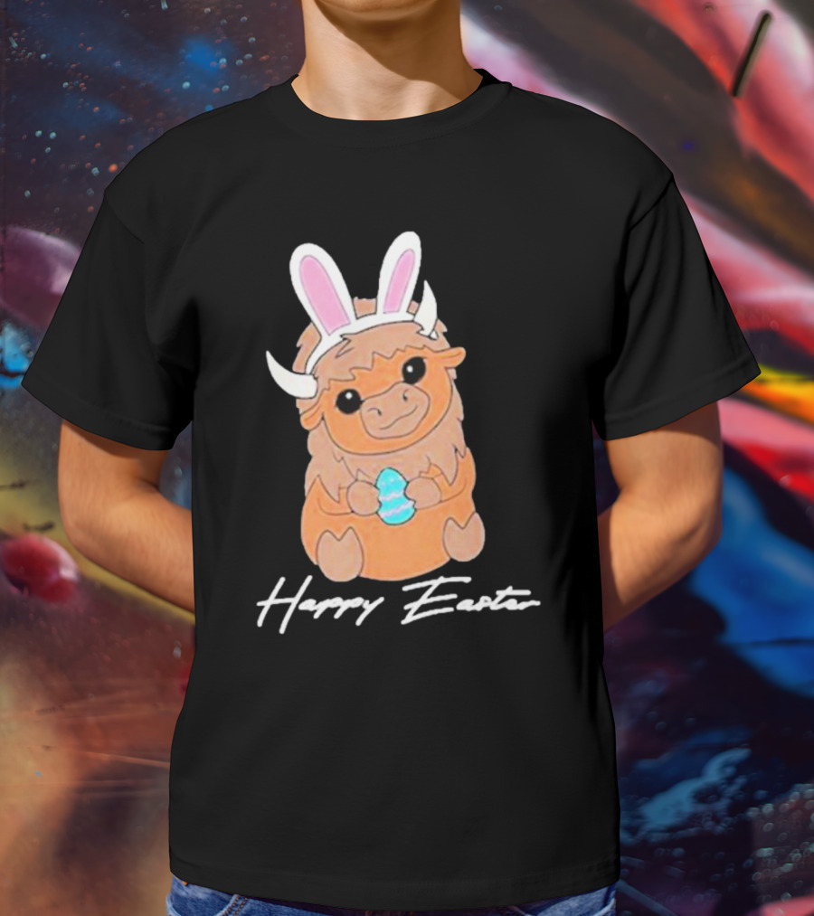 Happy Easter Buffalo Bunny With Ears And Egg T-Shirt