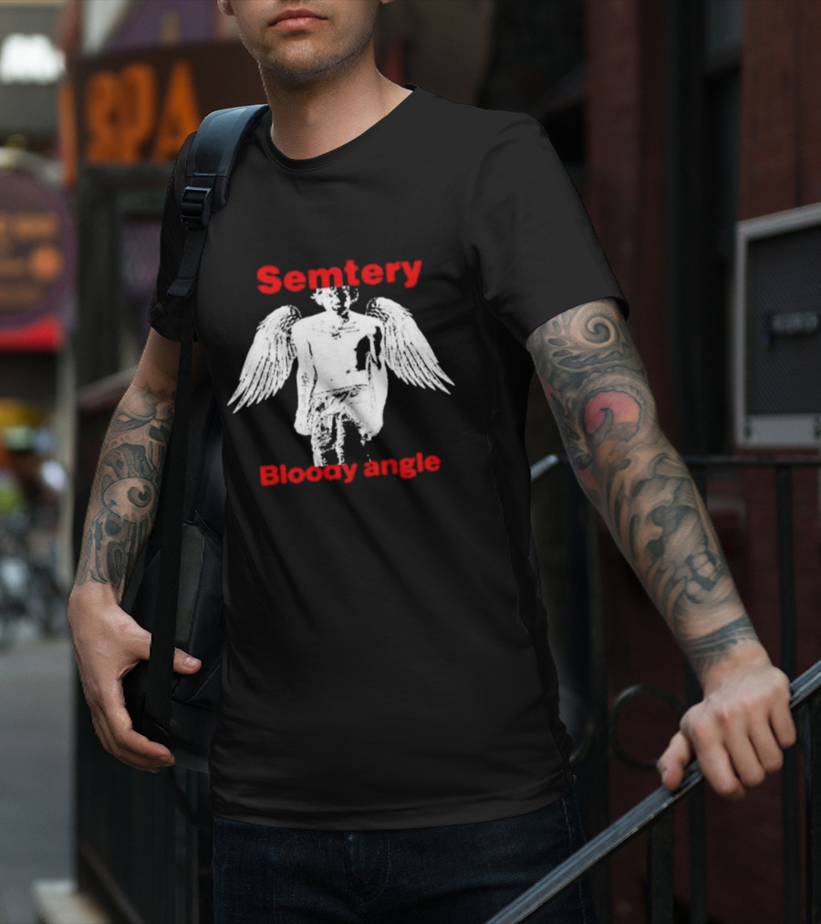 Semetery Bloody Angle Haunted Mound Angel T-Shirt