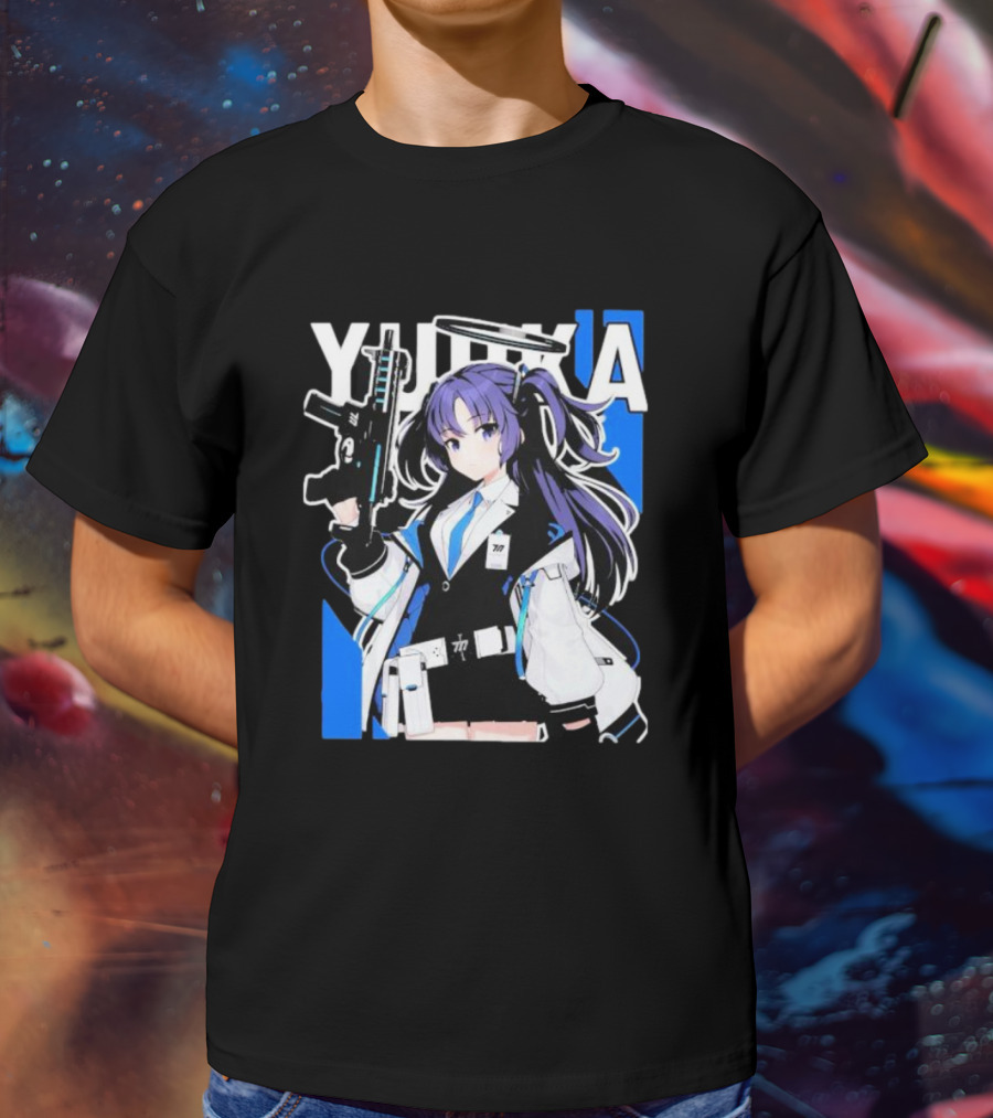 Yuuka Blue Archive Holding Gun Anime Character T-Shirt