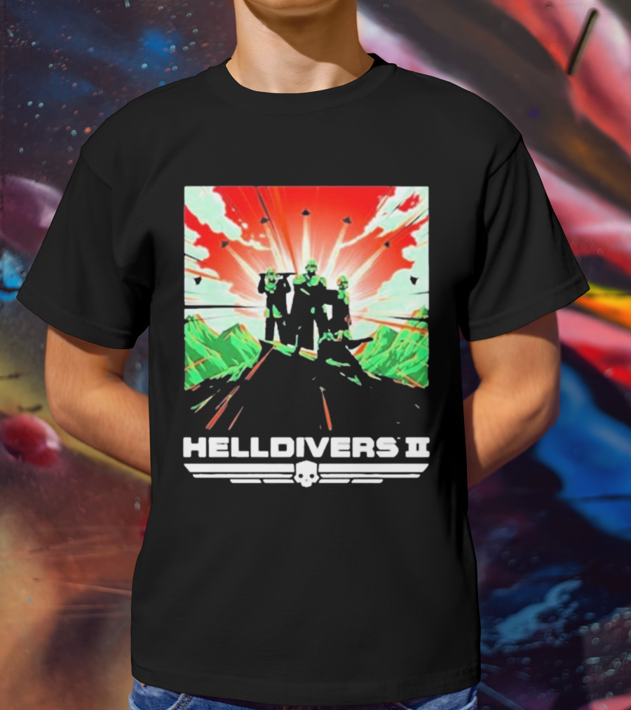 HELLDIVERS II Colorful Video Game Artwork T-Shirt