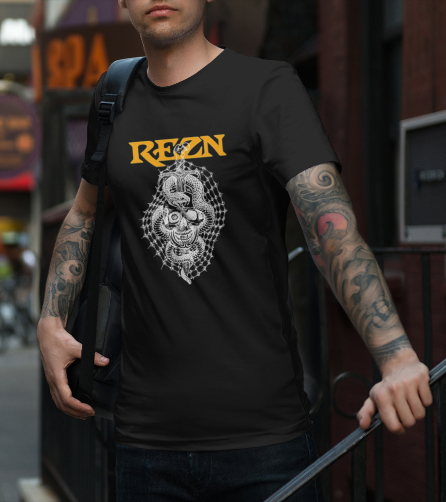 Hello Rezn Skull And Snake Web T-Shirt
