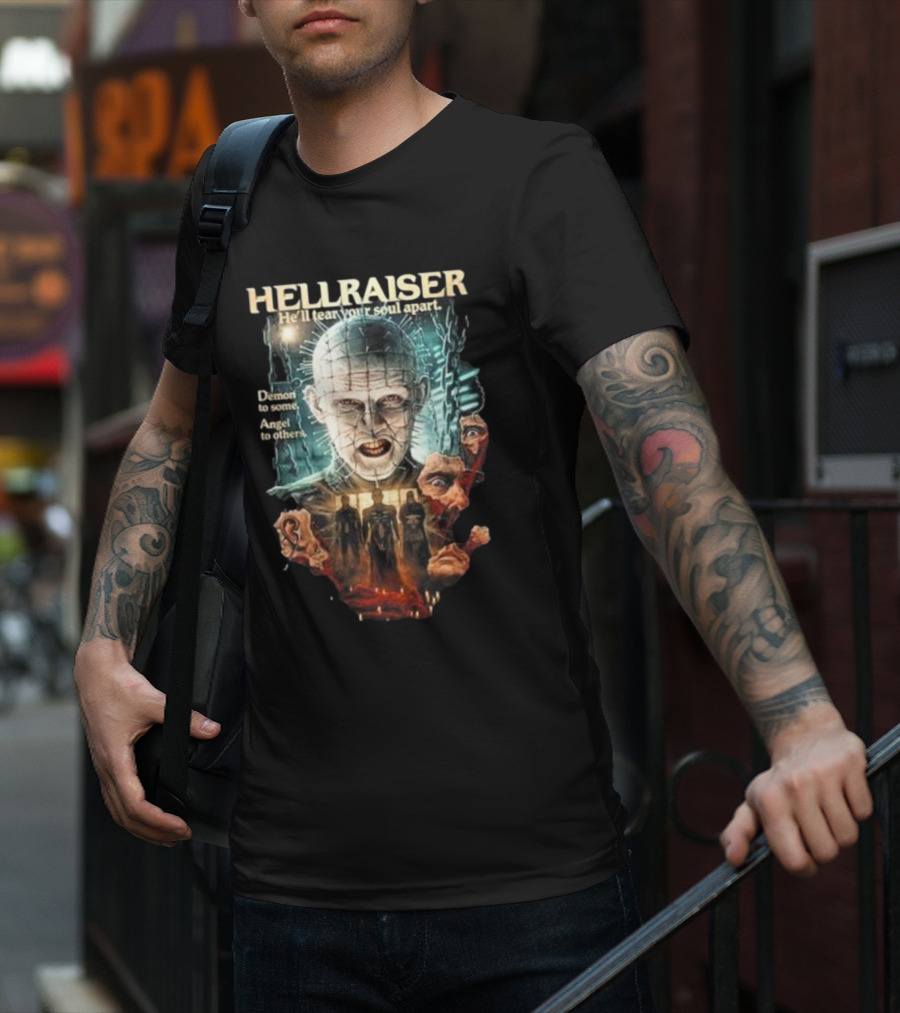 Hellraiser He'll Tear Your Soul Apart Demon To Some Angel To Others T-Shirt