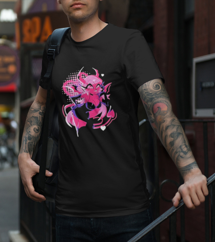 Helluva Boss Verosika Mayday Pink Demon Character T-Shirt