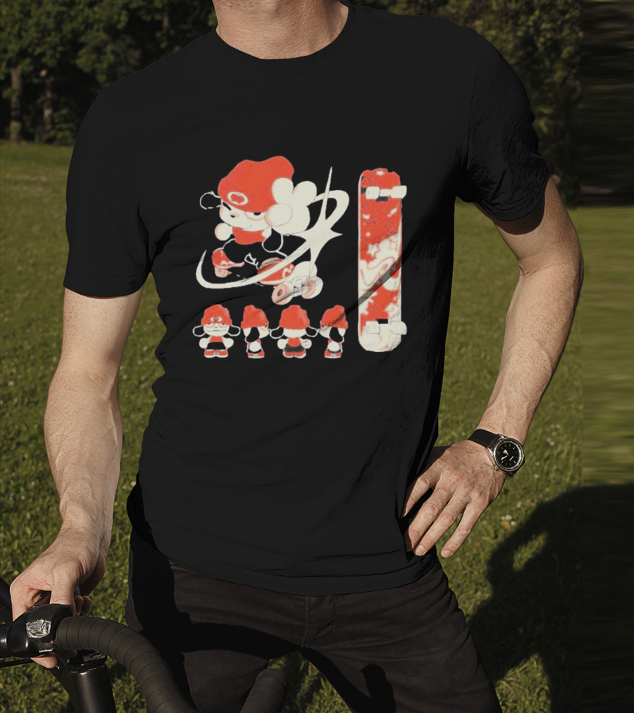 Hip Hop Dog Bryson McBee Roller Skating Skateboard Red Hat T-Shirt