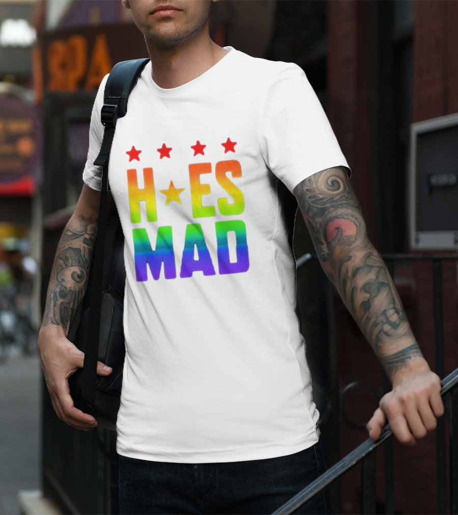 Hoes Mad Rainbow Stars Pride T-Shirt