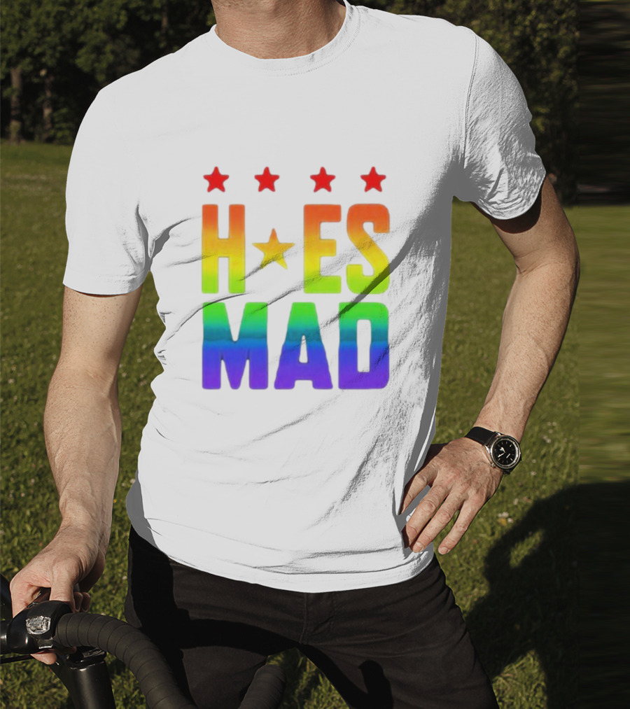 Hoes Mad Rainbow Stars Pride T-Shirt