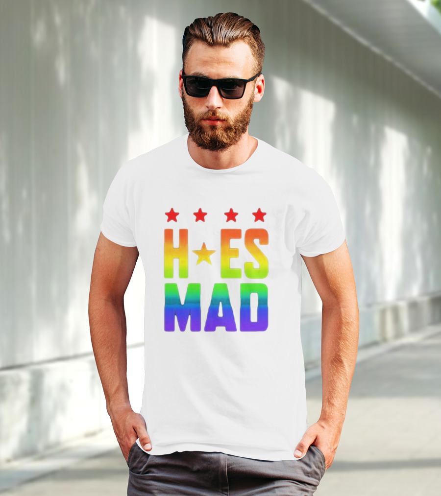 Hoes Mad Rainbow Stars Pride T-Shirt